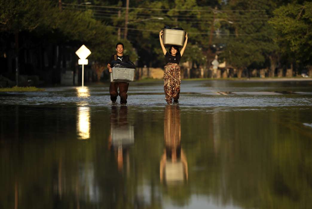 The land is sinking and the sea is rising, meaning Texas floods will be more severe. (AP Photo/Gregory Bull)